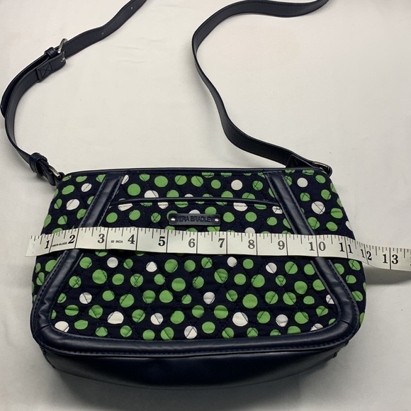 Vera Bradley Quilted Crossbody Bag Purse Navy with Polka Dots Adjustable Strap - Picture 10 of 13